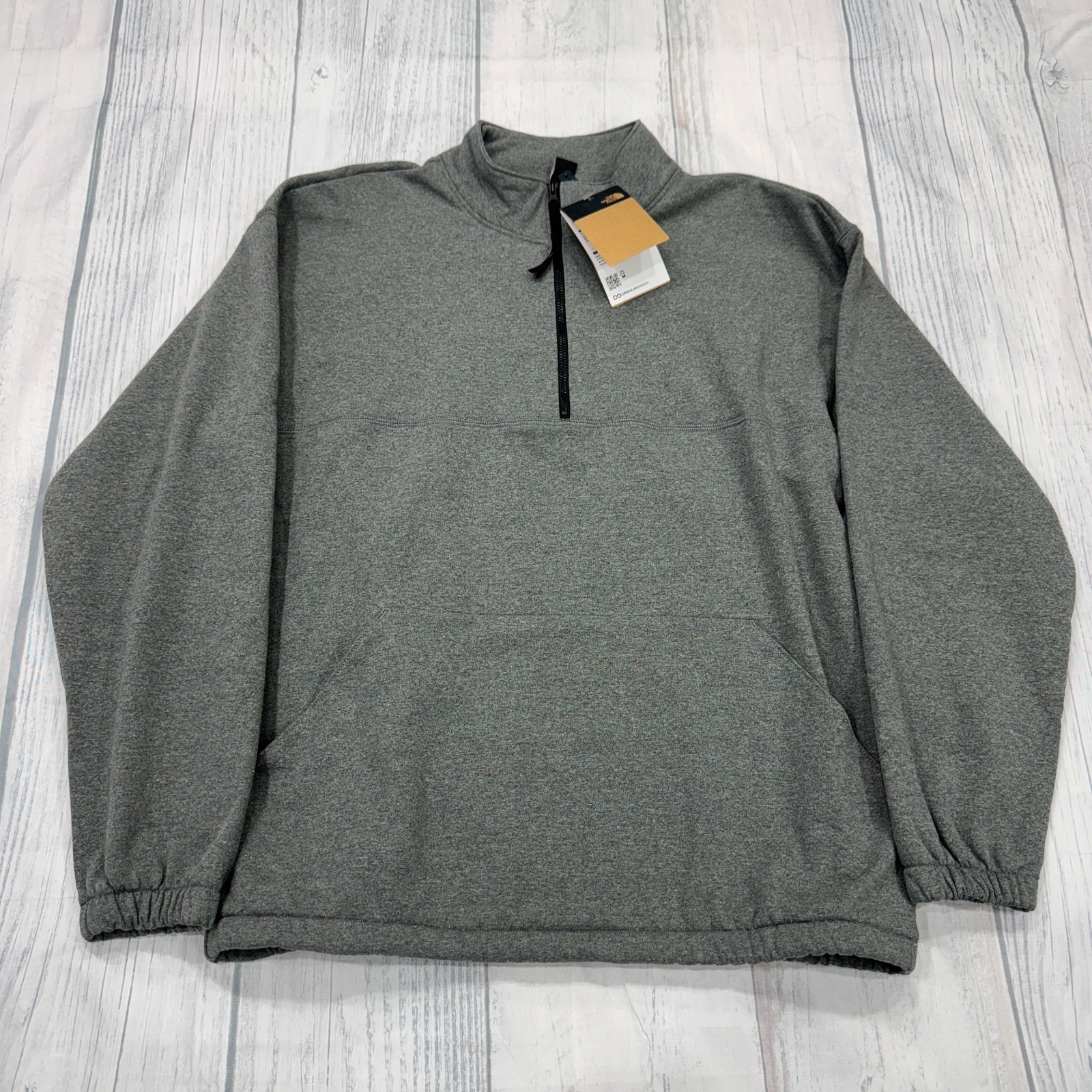 Nwt The North Face Regrind 1/4 Zip Pullover L Sweater Grey Golf Mens